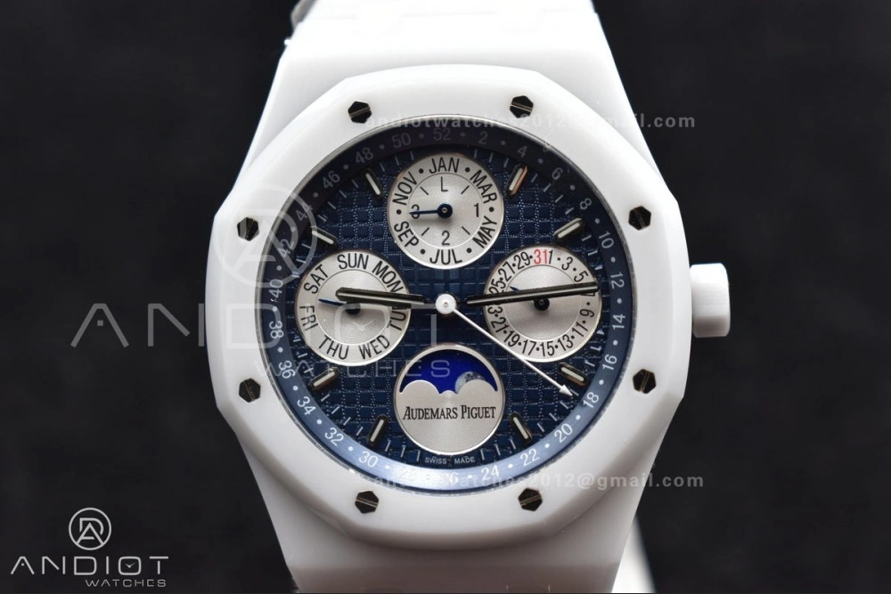 Royal Oak Perpetual Calendar 26579cb White Ceramic APSF Best Edition on Ceramic Bracelet A5134