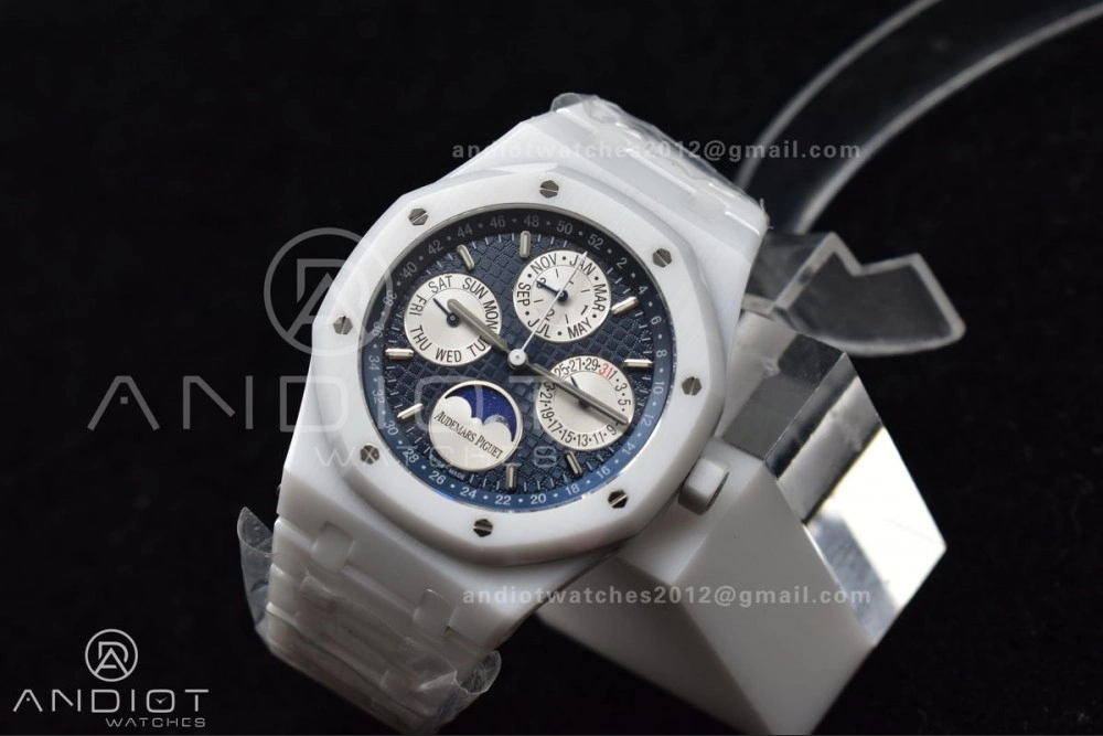 Royal Oak Perpetual Calendar 26579cb White Ceramic APSF Best Edition on Ceramic Bracelet A5134