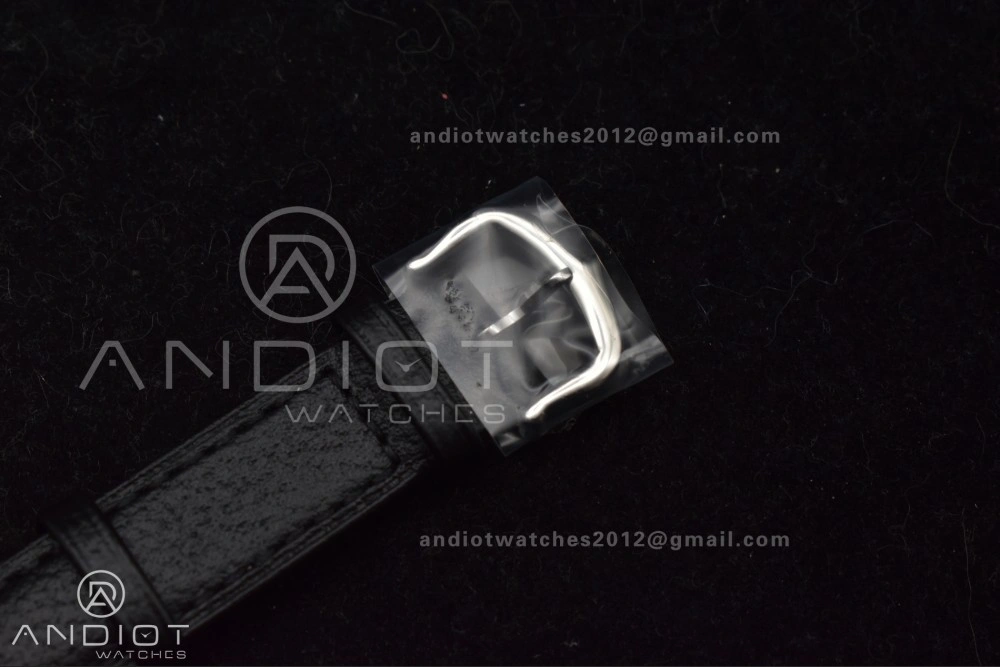 Santos Dumont 27.5mm SS AF 1:1 Best Edition Silver Dial on Black Leather Strap A157