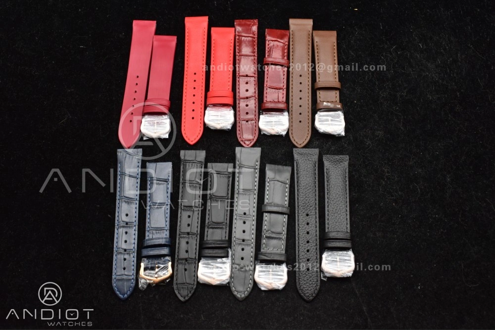 Santos Dumont 31.4mm SS RG AF 1:1 Best Edition Silver Dial on Black Leather Strap A157