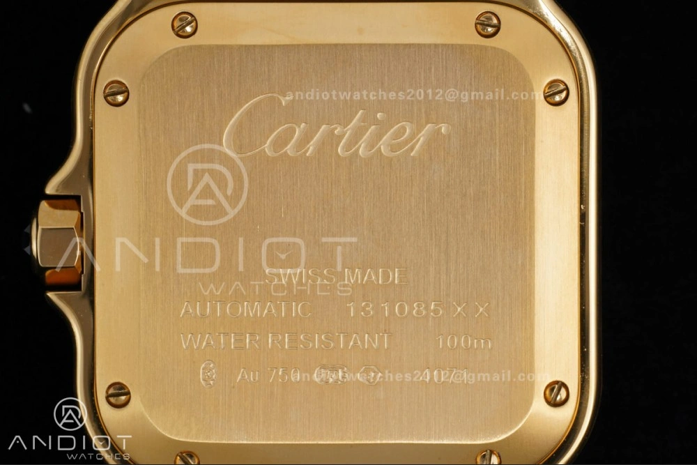 Santos de Cartier 35mm BVF 1:1 Best Edition YG White Dial on YG Smart-Links Bracelet MIYOTA 9039