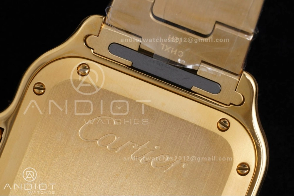 Santos de Cartier 35mm BVF 1:1 Best Edition YG White Dial on YG Smart-Links Bracelet MIYOTA 9039