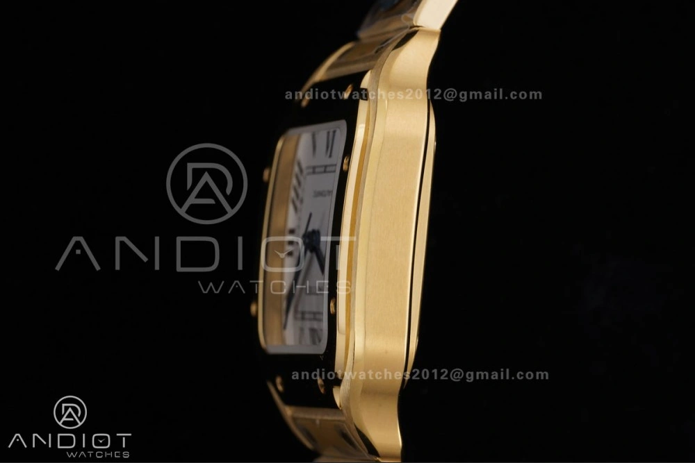 Santos de Cartier 35mm BVF 1:1 Best Edition YG White Dial on YG Smart-Links Bracelet MIYOTA 9039