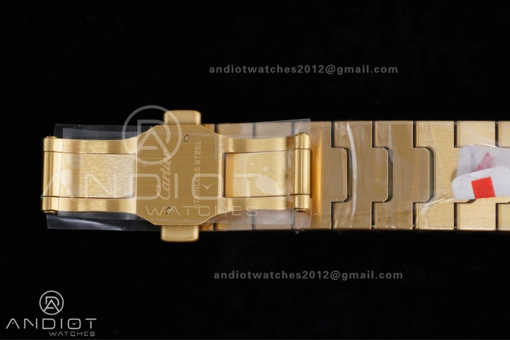 Santos de Cartier 35mm BVF 1:1 Best Edition YG White Dial on YG Smart-Links Bracelet MIYOTA 9039