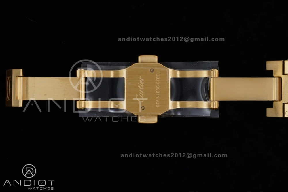 Santos de Cartier 35mm BVF 1:1 Best Edition YG White Dial on YG Smart-Links Bracelet MIYOTA 9039