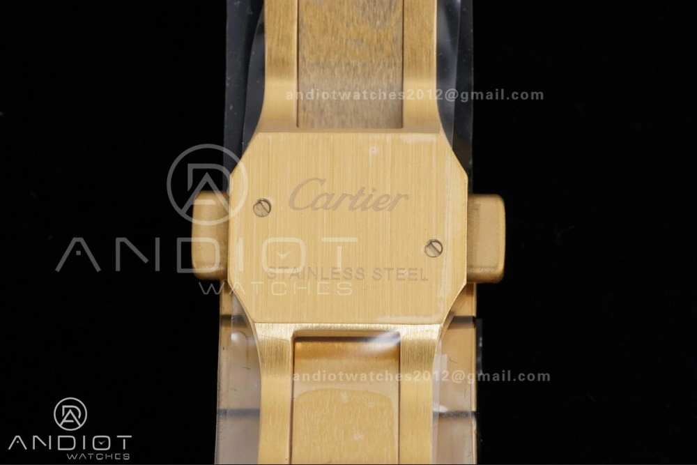 Santos de Cartier 35mm BVF 1:1 Best Edition YG White Dial on YG Smart-Links Bracelet MIYOTA 9039