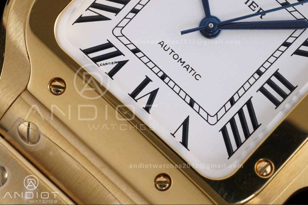 Santos de Cartier 35mm BVF 1:1 Best Edition YG White Dial on YG Smart-Links Bracelet MIYOTA 9039