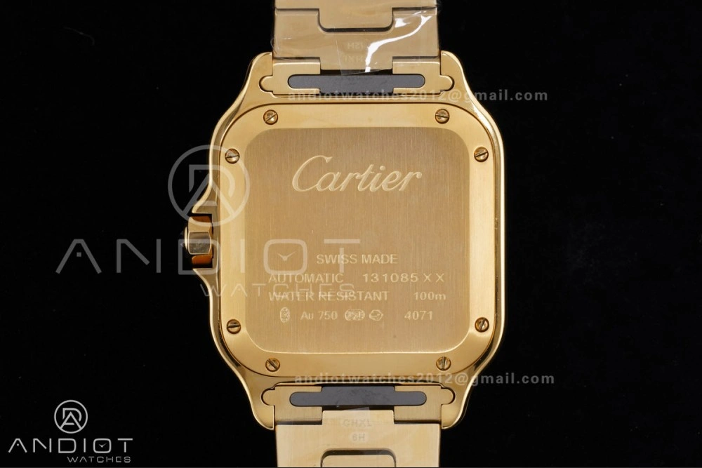 Santos de Cartier 35mm BVF 1:1 Best Edition YG White Dial on YG Smart-Links Bracelet MIYOTA 9039