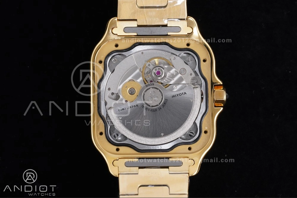 Santos de Cartier 35mm BVF 1:1 Best Edition YG White Dial on YG Smart-Links Bracelet MIYOTA 9039
