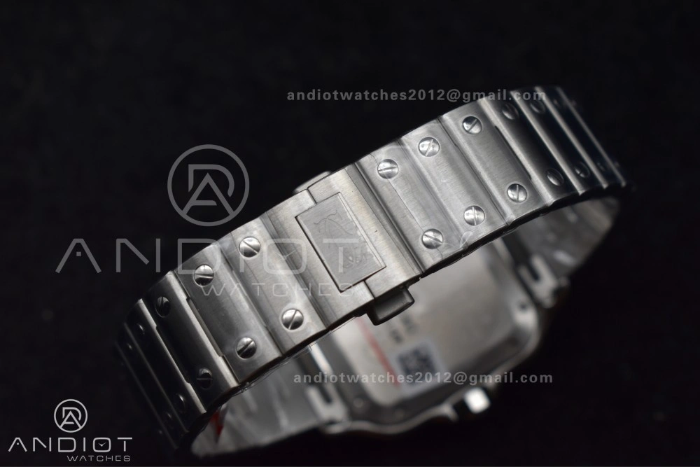 Santos de Cartier 35mm SS AF 1:1 Best Edition Blue Dial on SS Smart Links Bracelet MIYOTA 9015