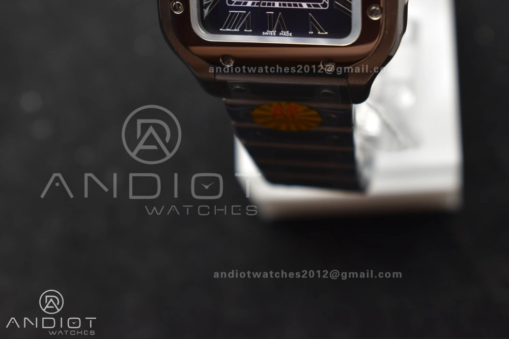 Santos de Cartier 35mm SS AF 1:1 Best Edition Blue Dial on SS Smart Links Bracelet MIYOTA 9015