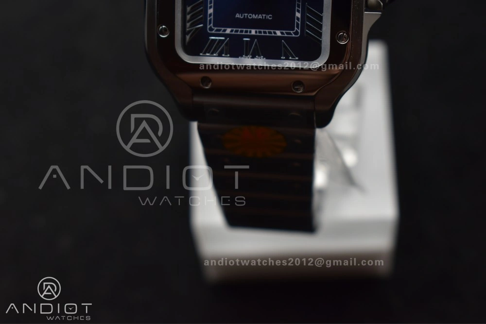 Santos de Cartier 35mm SS AF 1:1 Best Edition Blue Dial on SS Smart Links Bracelet MIYOTA 9015