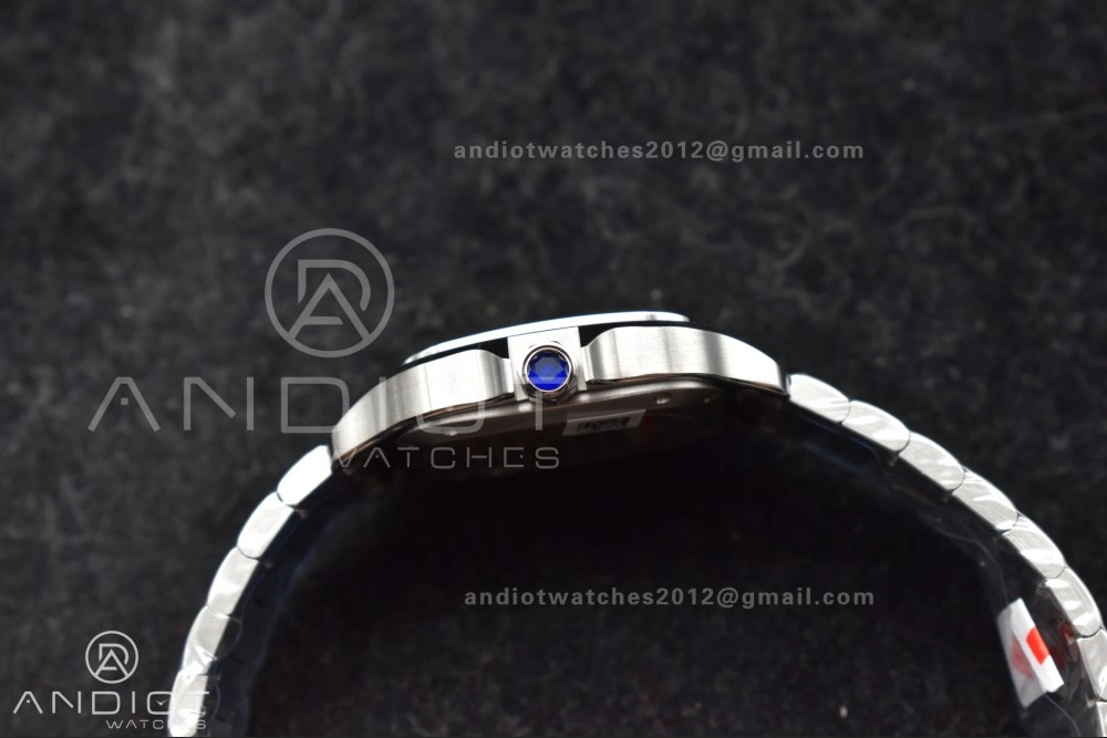 Santos de Cartier 35mm SS AF 1:1 Best Edition Gray Dial on SS Smart Links Bracelet MIYOTA 9015