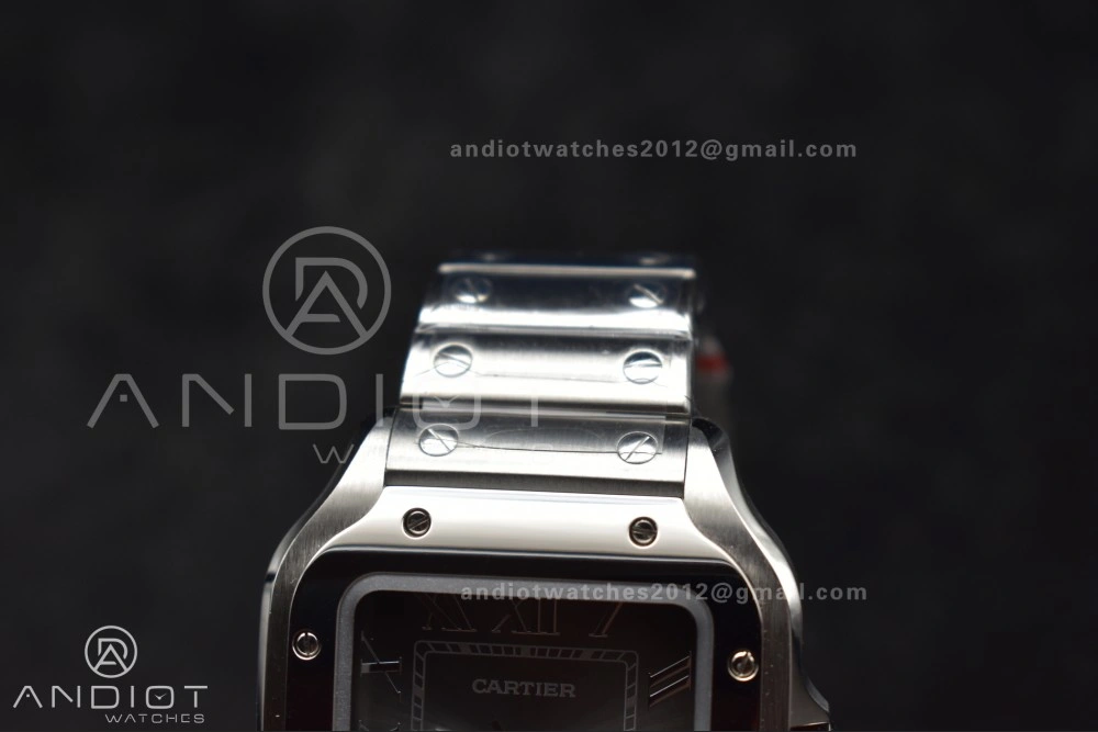 Santos de Cartier 35mm SS AF 1:1 Best Edition Gray Dial on SS Smart Links Bracelet MIYOTA 9015