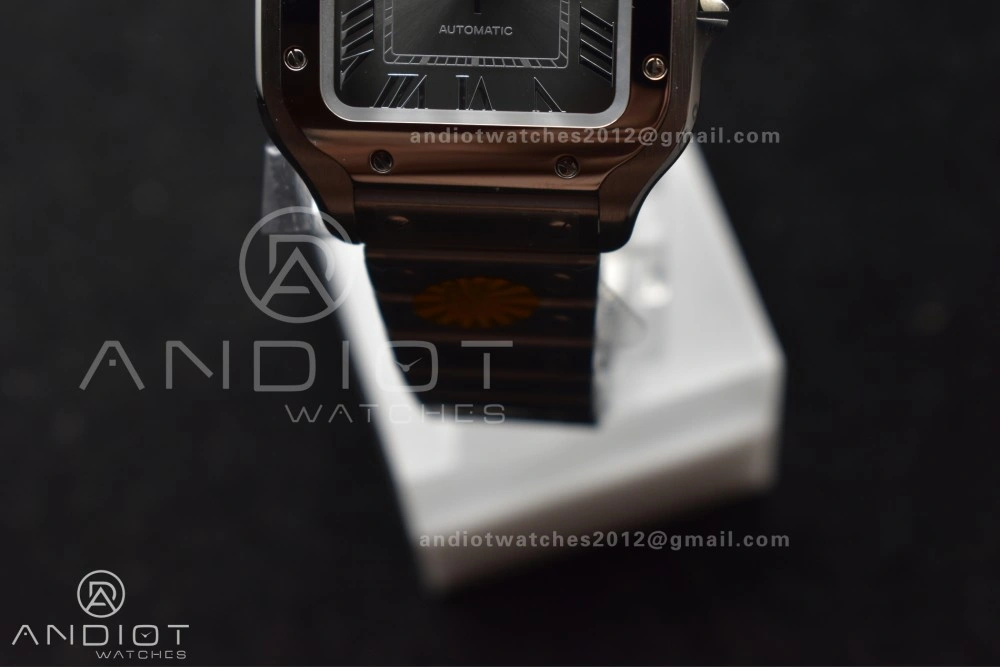 Santos de Cartier 35mm SS AF 1:1 Best Edition Gray Dial on SS Smart Links Bracelet MIYOTA 9015
