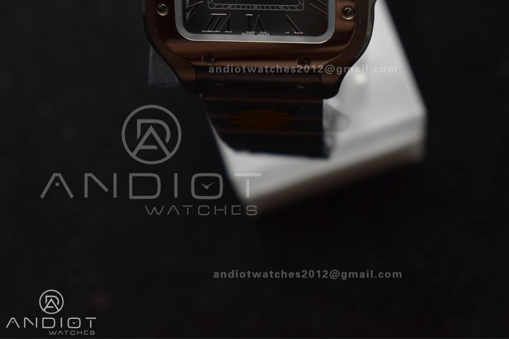 Santos de Cartier 35mm SS AF 1:1 Best Edition Gray Dial on SS Smart Links Bracelet MIYOTA 9015