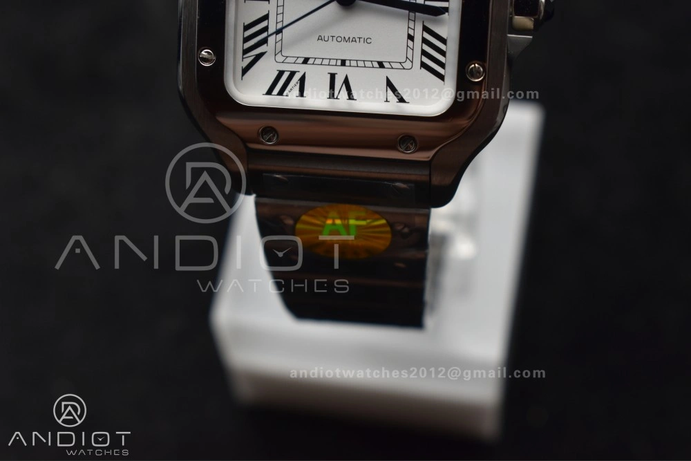 Santos de Cartier 35mm SS AF 1:1 Best Edition White Dial on SS Smart Links Bracelet MIYOTA 9015