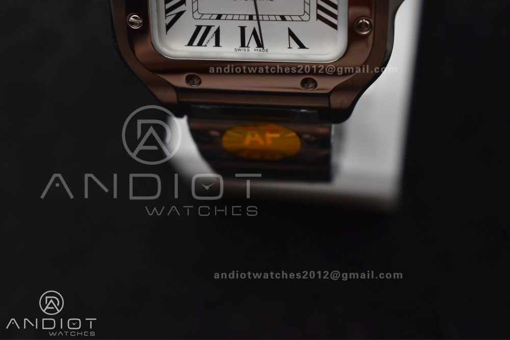 Santos de Cartier 35mm SS AF 1:1 Best Edition White Dial on SS Smart Links Bracelet MIYOTA 9015