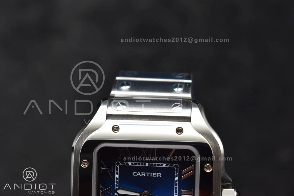 Santos de Cartier 35mm SS BVF 1:1 Best Edition Blue Dial on SS Smart Links Bracelet MIYOTA 9015 V2