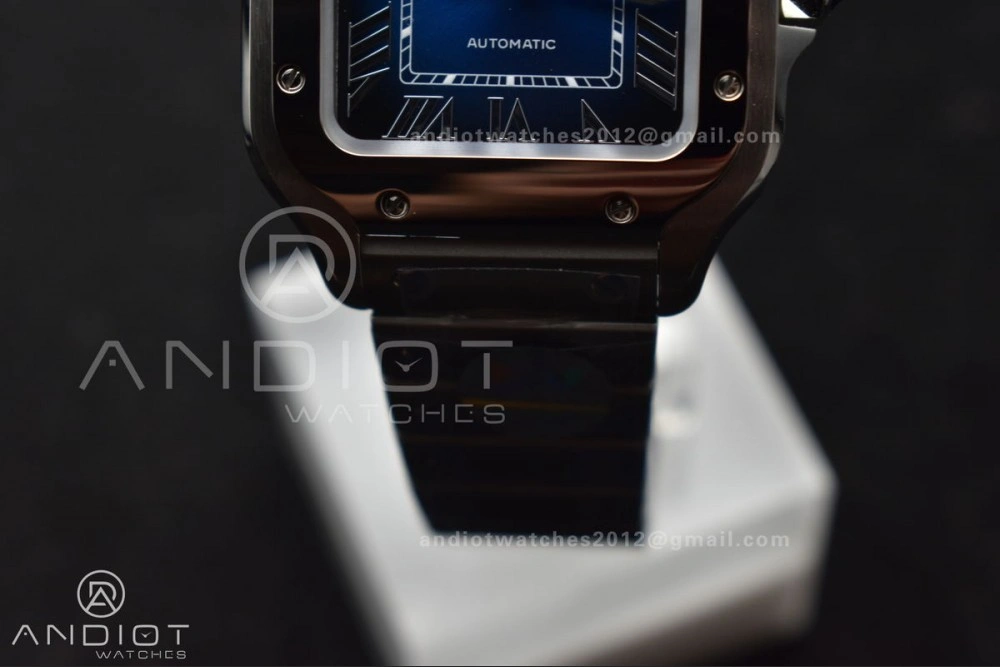 Santos de Cartier 35mm SS BVF 1:1 Best Edition Blue Dial on SS Smart Links Bracelet MIYOTA 9015 V2