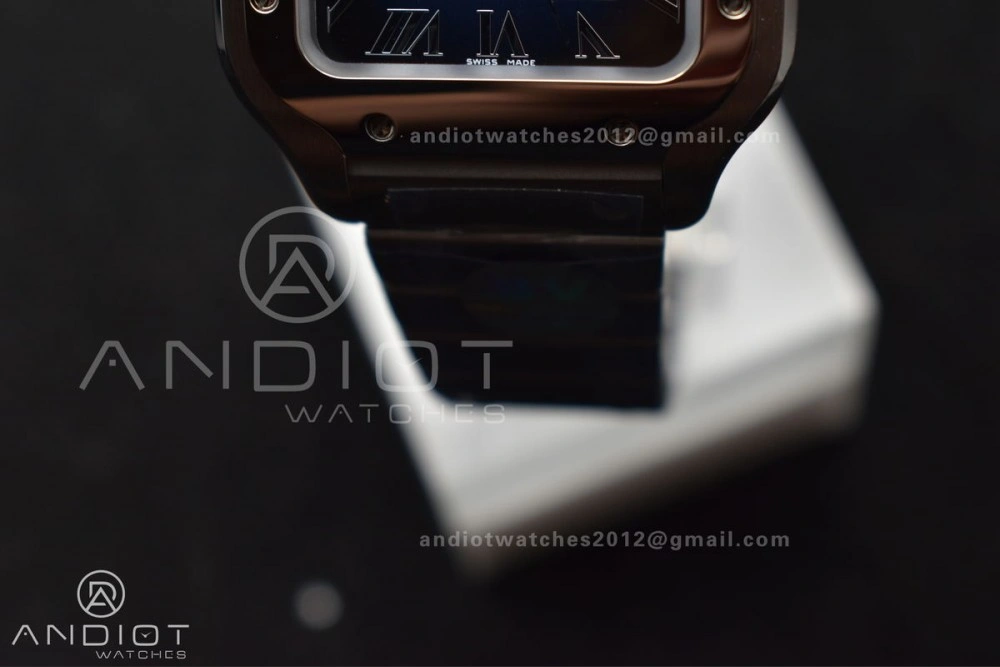 Santos de Cartier 35mm SS BVF 1:1 Best Edition Blue Dial on SS Smart Links Bracelet MIYOTA 9015 V2