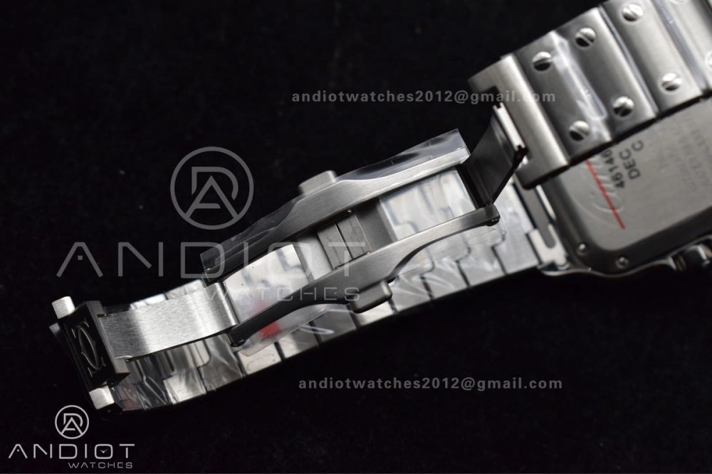 Santos de Cartier 35mm SS BVF 1:1 Best Edition Blue Dial on SS Smart Links Bracelet MIYOTA 9015 V2