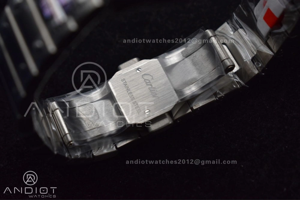 Santos de Cartier 35mm SS BVF 1:1 Best Edition Blue Dial on SS Smart Links Bracelet MIYOTA 9015 V2