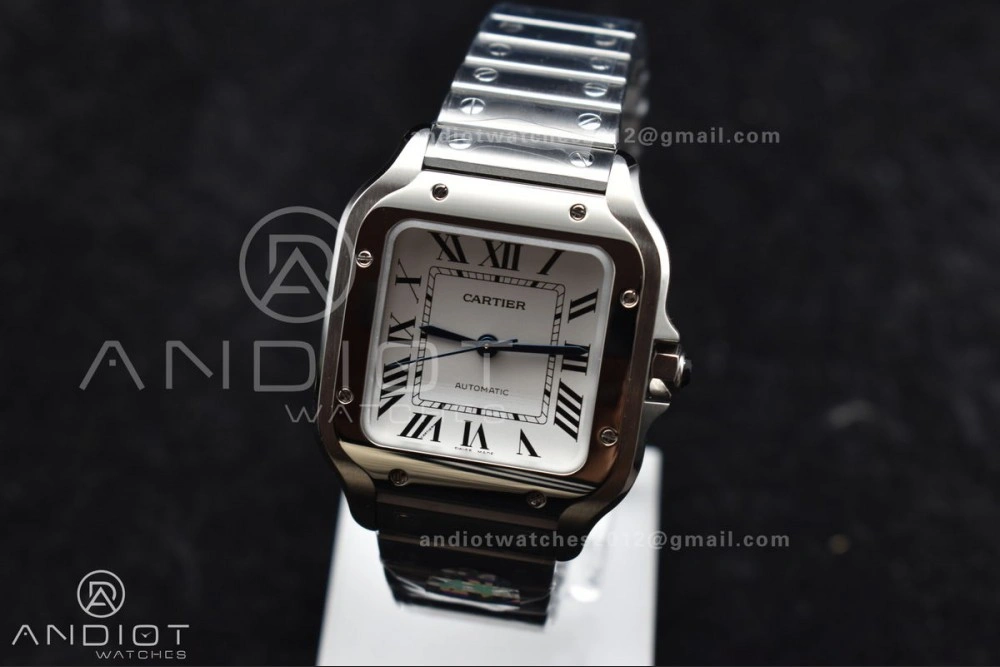 Santos de Cartier 35mm SS BVF 1:1 Best Edition White Dial on SS SmartLinks Bracelet MIYOTA 9015 V2
