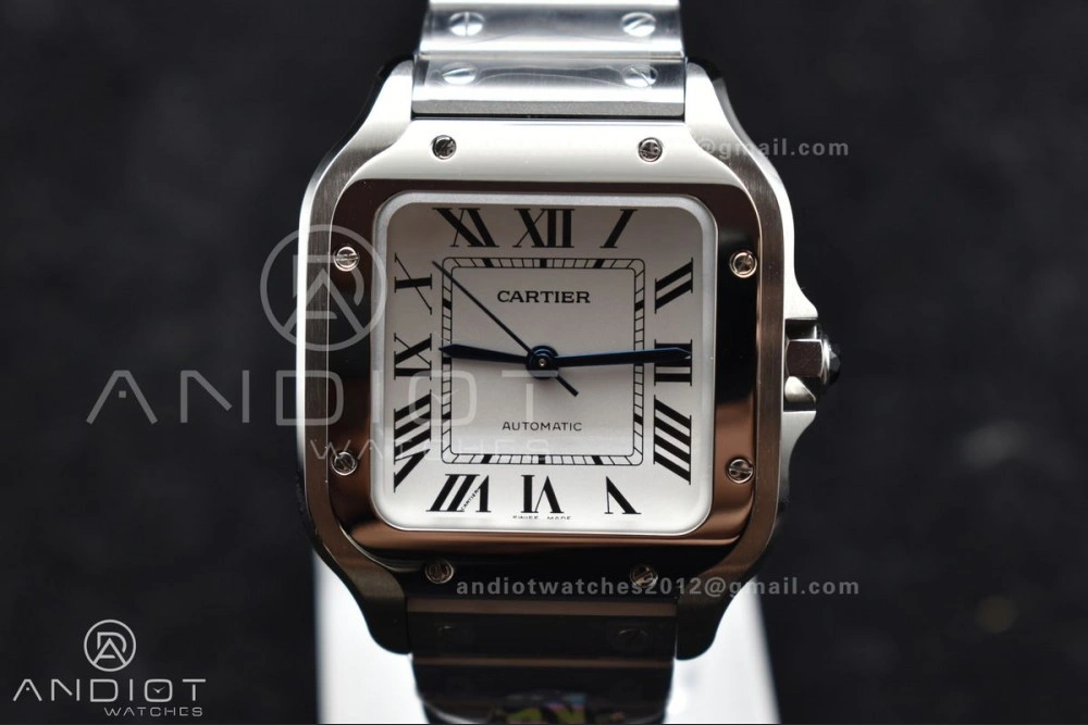 Santos de Cartier 35mm SS BVF 1:1 Best Edition White Dial on SS SmartLinks Bracelet MIYOTA 9015 V2