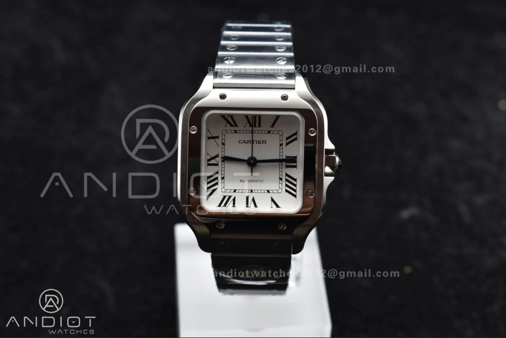 Santos de Cartier 35mm SS BVF 1:1 Best Edition White Dial on SS SmartLinks Bracelet MIYOTA 9015 V2