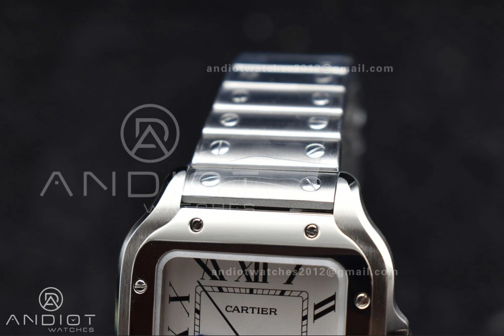 Santos de Cartier 35mm SS BVF 1:1 Best Edition White Dial on SS SmartLinks Bracelet MIYOTA 9015 V2