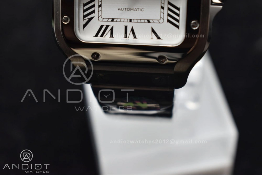 Santos de Cartier 35mm SS BVF 1:1 Best Edition White Dial on SS SmartLinks Bracelet MIYOTA 9015 V2