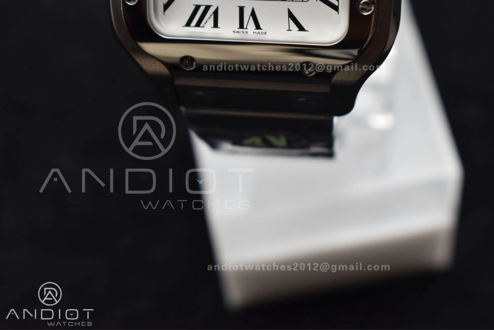 Santos de Cartier 35mm SS BVF 1:1 Best Edition White Dial on SS SmartLinks Bracelet MIYOTA 9015 V2