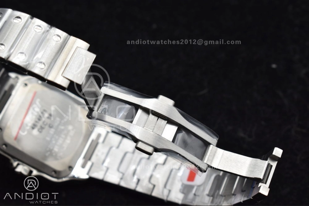 Santos de Cartier 35mm SS BVF 1:1 Best Edition White Dial on SS SmartLinks Bracelet MIYOTA 9015 V2
