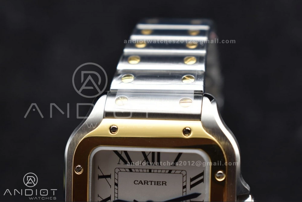 Santos de Cartier 35mm SS YG BVF 1:1 Best Edition White Dial on SS YG SmartLinks Bracelet MIYOTA 9015 V2