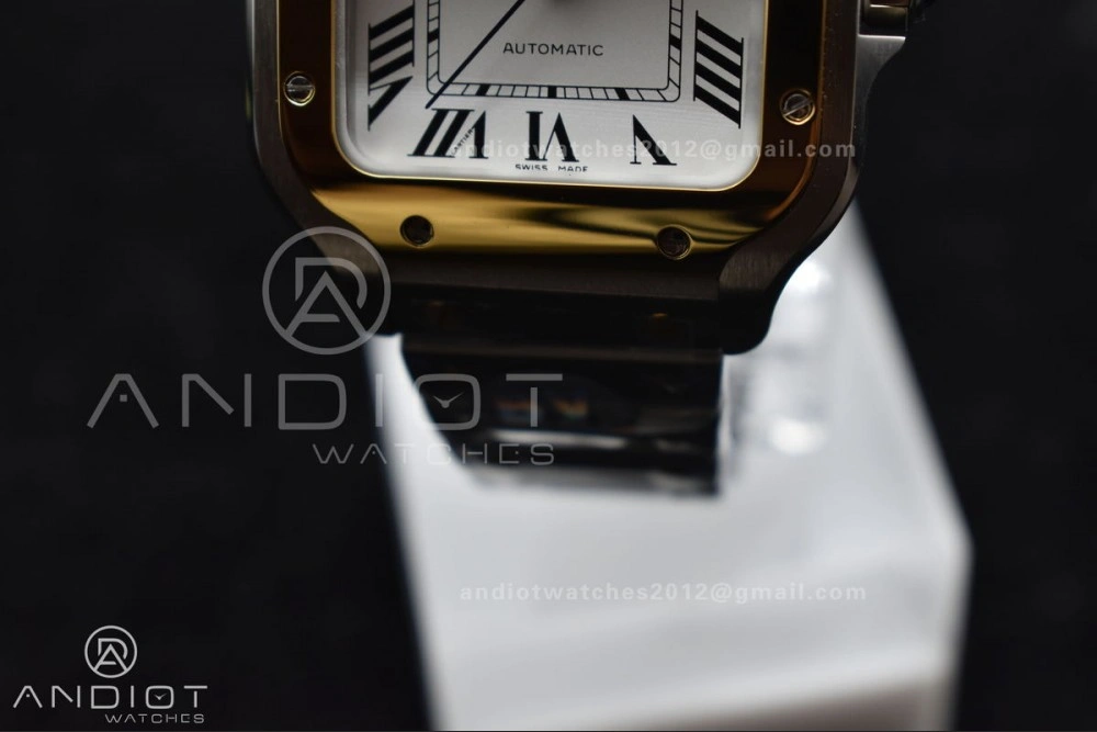 Santos de Cartier 35mm SS YG BVF 1:1 Best Edition White Dial on SS YG SmartLinks Bracelet MIYOTA 9015 V2