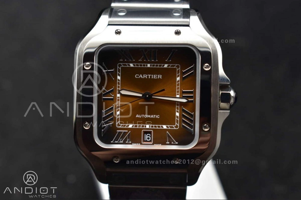 Santos de Cartier 40mm BVF 1:1 Best Edition Brown Dial on SS SmartLinks Bracelet MIYOTA 9019