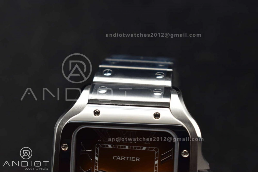 Santos de Cartier 40mm BVF 1:1 Best Edition Brown Dial on SS SmartLinks Bracelet MIYOTA 9019
