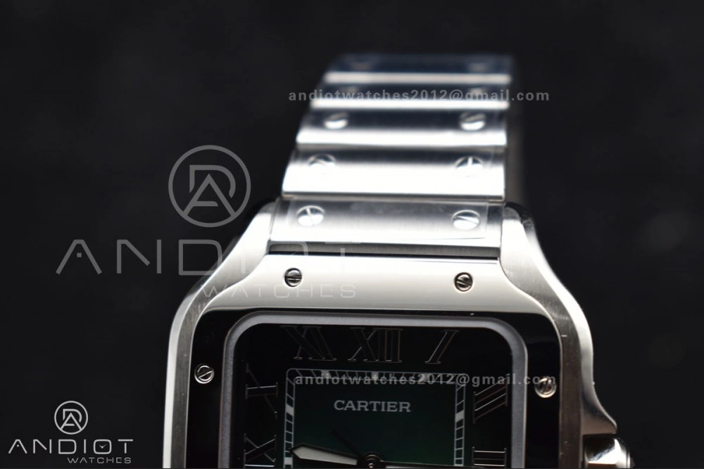 Santos de Cartier 40mm BVF 1:1 Best Edition Green Dial on SS SmartLinks Bracelet MIYOTA 9015
