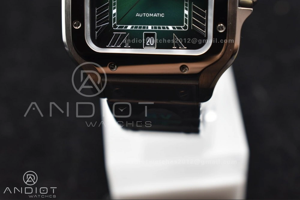 Santos de Cartier 40mm BVF 1:1 Best Edition Green Dial on SS SmartLinks Bracelet MIYOTA 9015