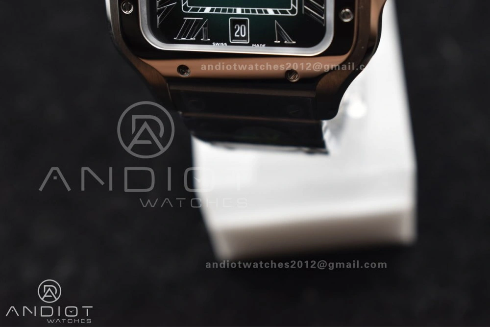 Santos de Cartier 40mm BVF 1:1 Best Edition Green Dial on SS SmartLinks Bracelet MIYOTA 9015