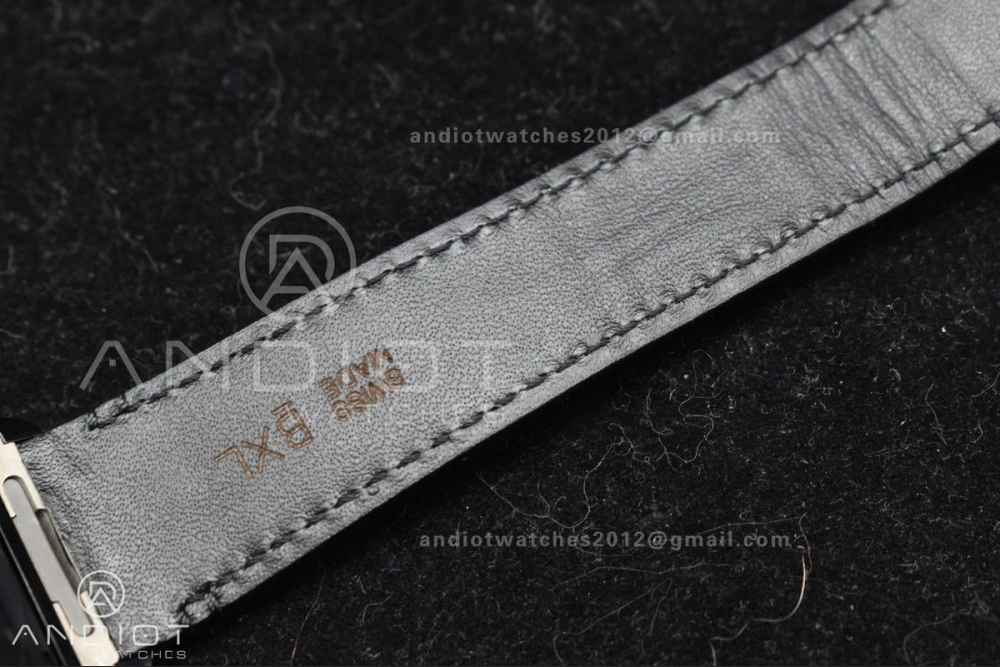 Santos de Cartier 40mm PVD BVF 1:1 Best Edition Black Dial on Black Leather Strap MIYOTA 9015