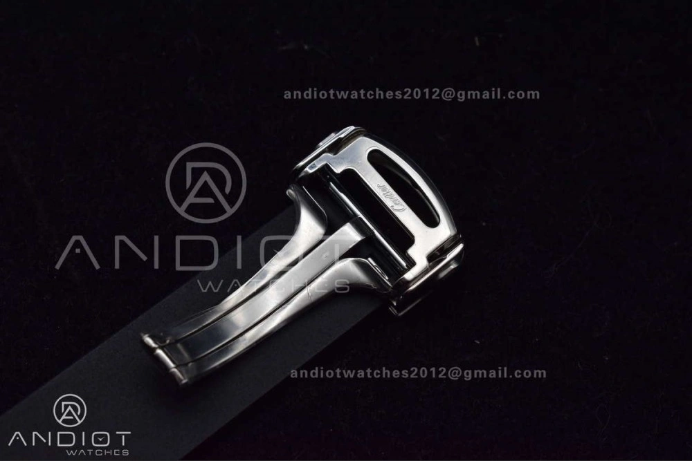 Santos de Cartier 40mm PVD BVF 1:1 Best Edition Black Dial on Rubber Strap MIYOTA 9019