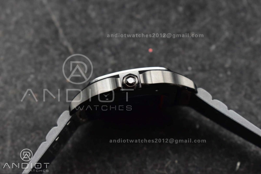 Santos de Cartier 40mm PVD BVF 1:1 Best Edition Black Dial on Rubber Strap MIYOTA 9019