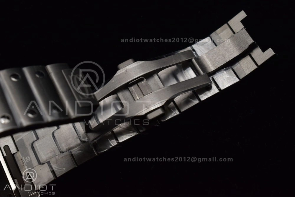 Santos de Cartier 40mm SS 3KF 1:1 Best Edition White Dial Black Bezel on SS Bracelet MIYOTA 9015