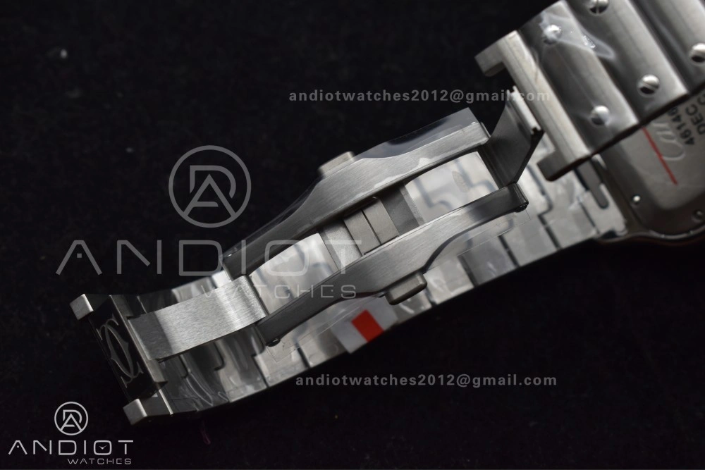 Santos de Cartier 40mm SS AF 1:1 Best Edition Blue Dial on SS Smart Links Bracelet MIYOTA 9015