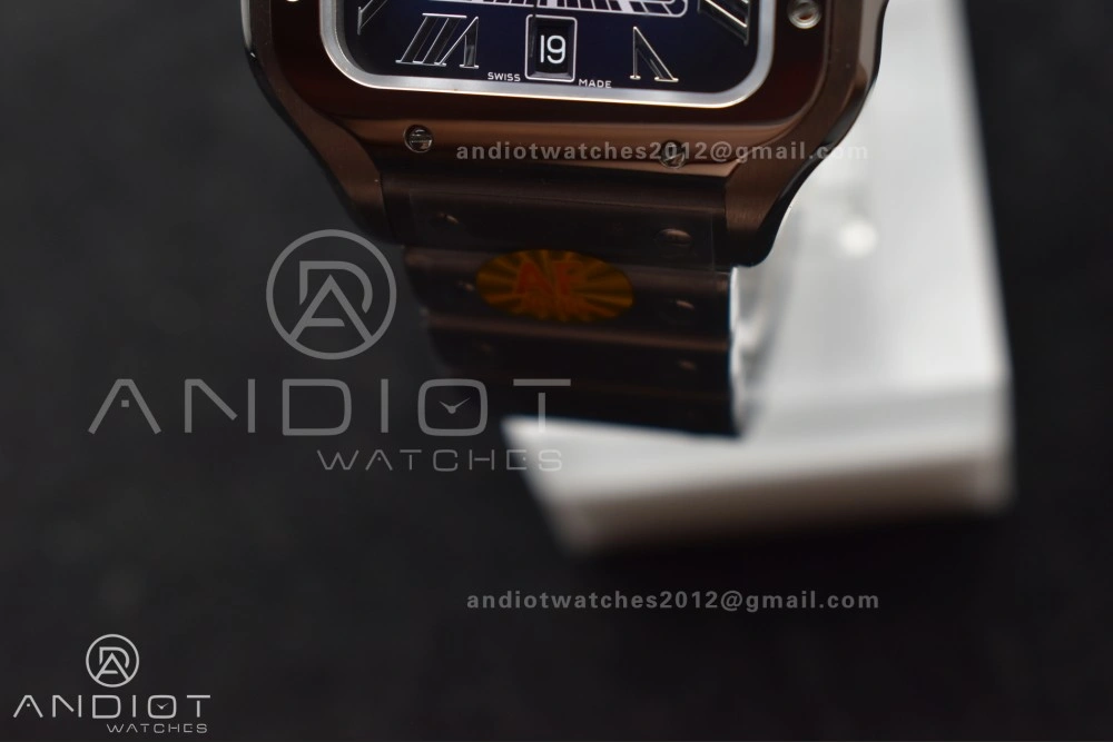 Santos de Cartier 40mm SS AF 1:1 Best Edition Blue Dial on SS Smart Links Bracelet MIYOTA 9015