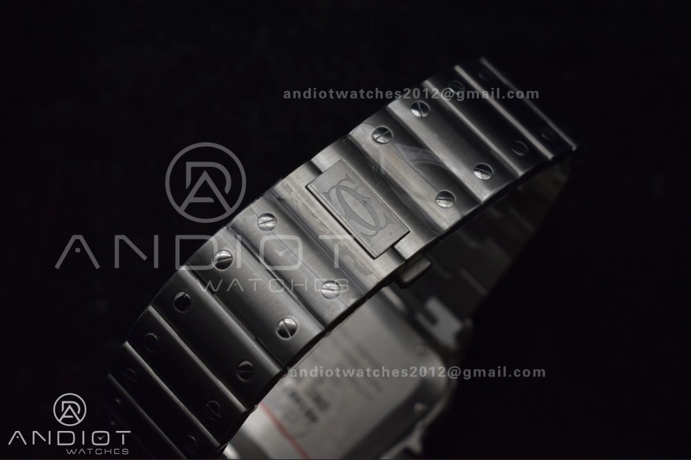 Santos de Cartier 40mm SS AF 1:1 Best Edition Brown Dial on SS Smart Links Bracelet MIYOTA 9015