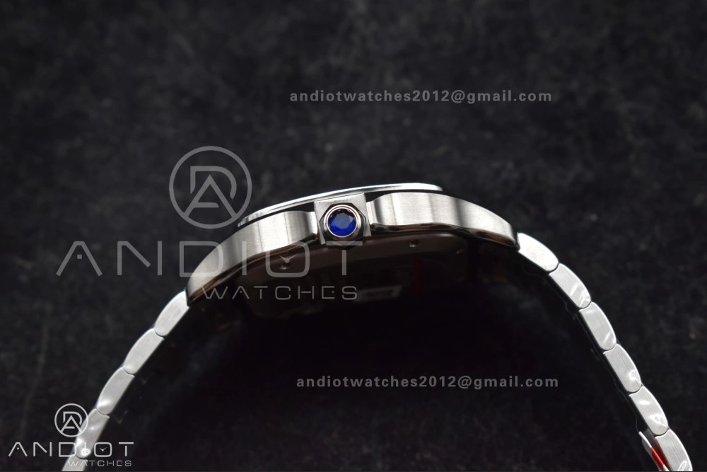 Santos de Cartier 40mm SS AF 1:1 Best Edition Brown Dial on SS Smart Links Bracelet MIYOTA 9015