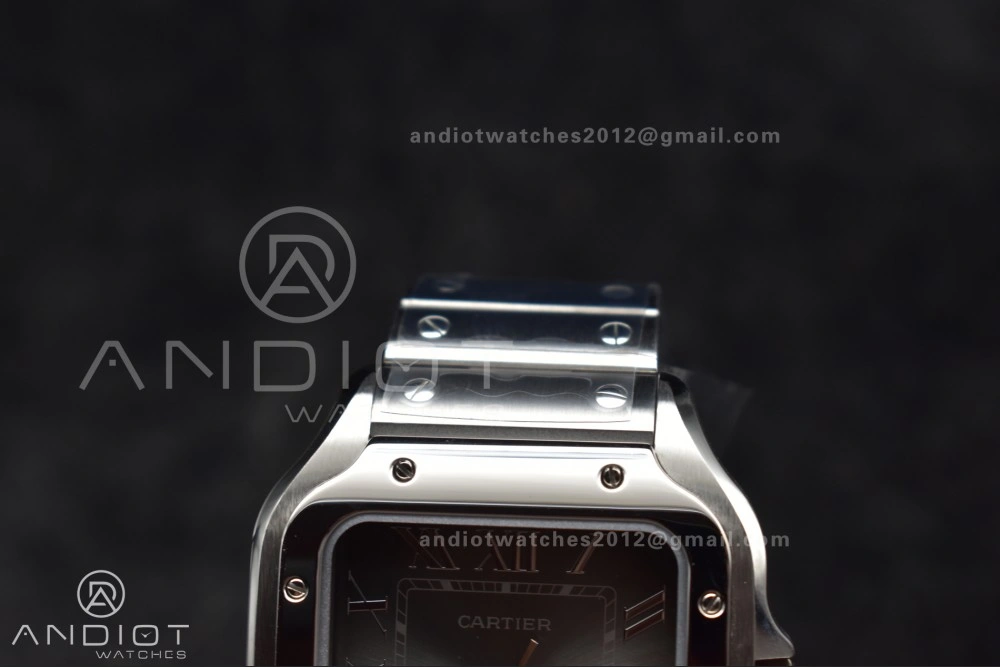 Santos de Cartier 40mm SS AF 1:1 Best Edition Gray Dial on SS Smart Links Bracelet MIYOTA 9015